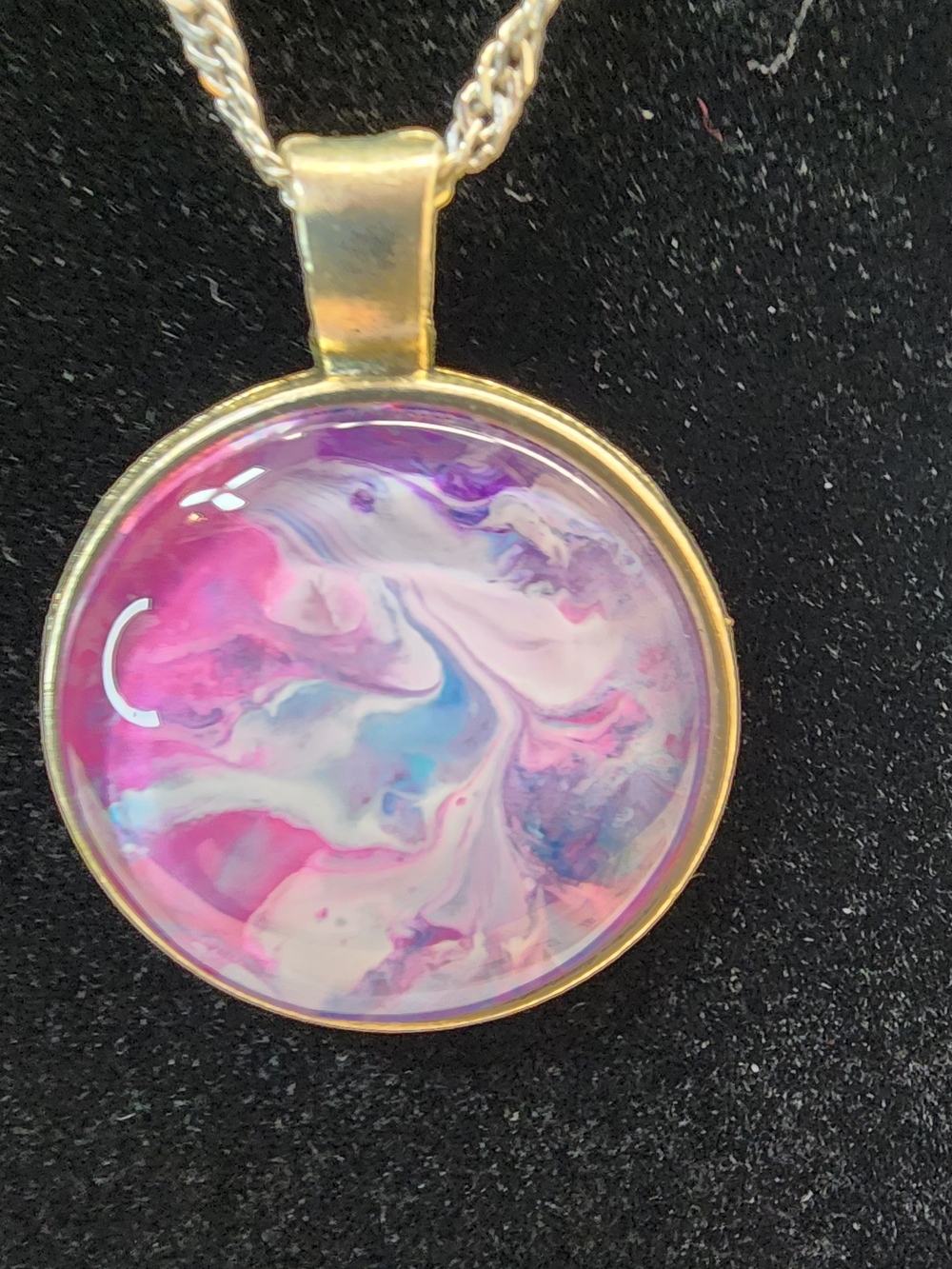 OOAK Boho Necklace Celestial Jewelry Fluid Wearable Art Pink/Purple Fairy Whimsy